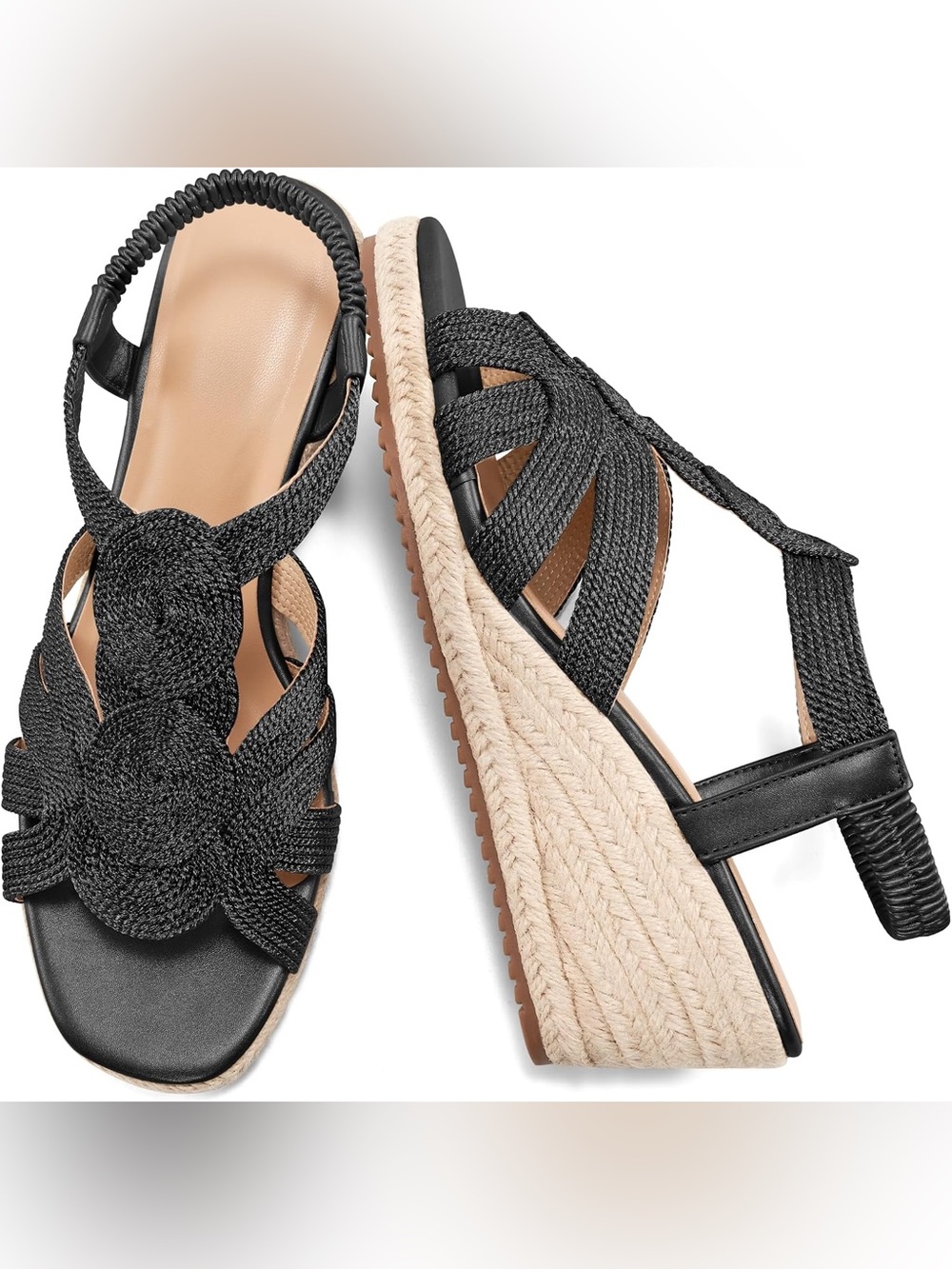 HARENCE Wedge Sandals for Women Espadrilles: Comfortable Platform sz 9 new